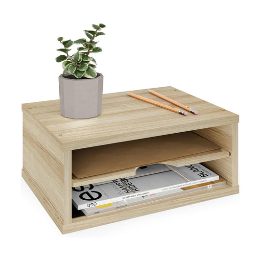 Ballucci 2-Tier Wooden Desk Organizer, Office Desk Organization, Mail Sorter, Paper Tray, File Folder Holder, Desktop