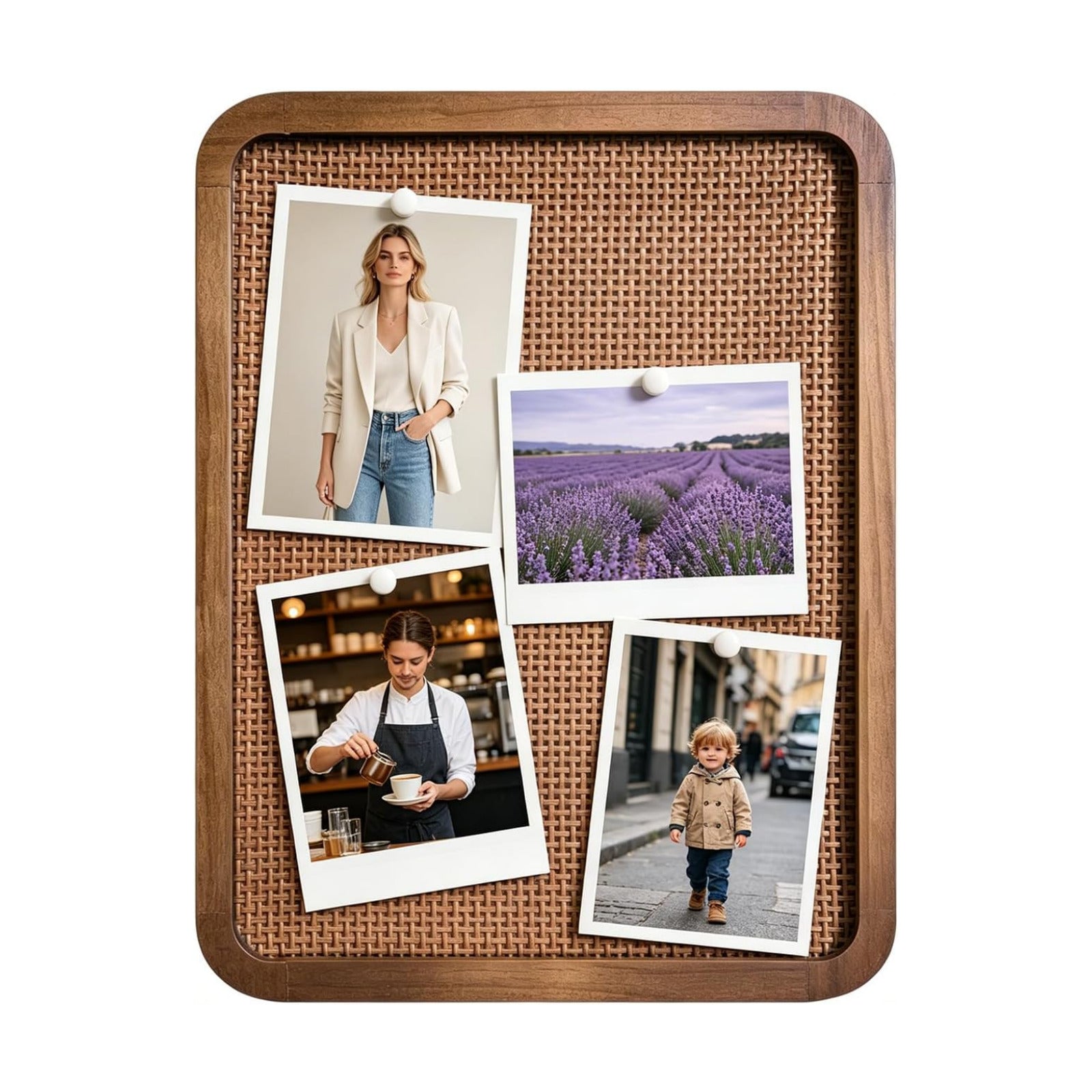 Wooden Frame / Boho Bulletin Board / 13 x 17
