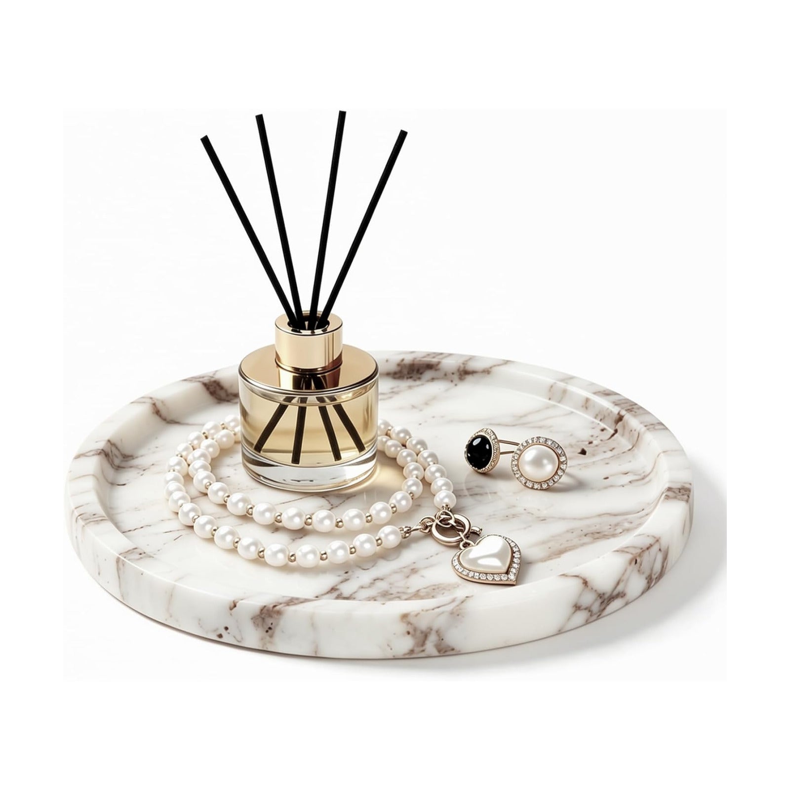 Round Marble Tray / Calacatta / Natural
