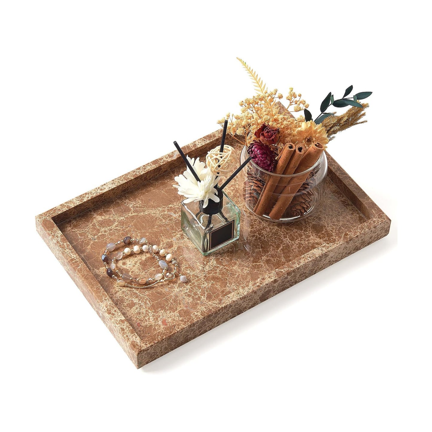 Marble Tray / Stone Trays / Dark Brown / 12 x 8