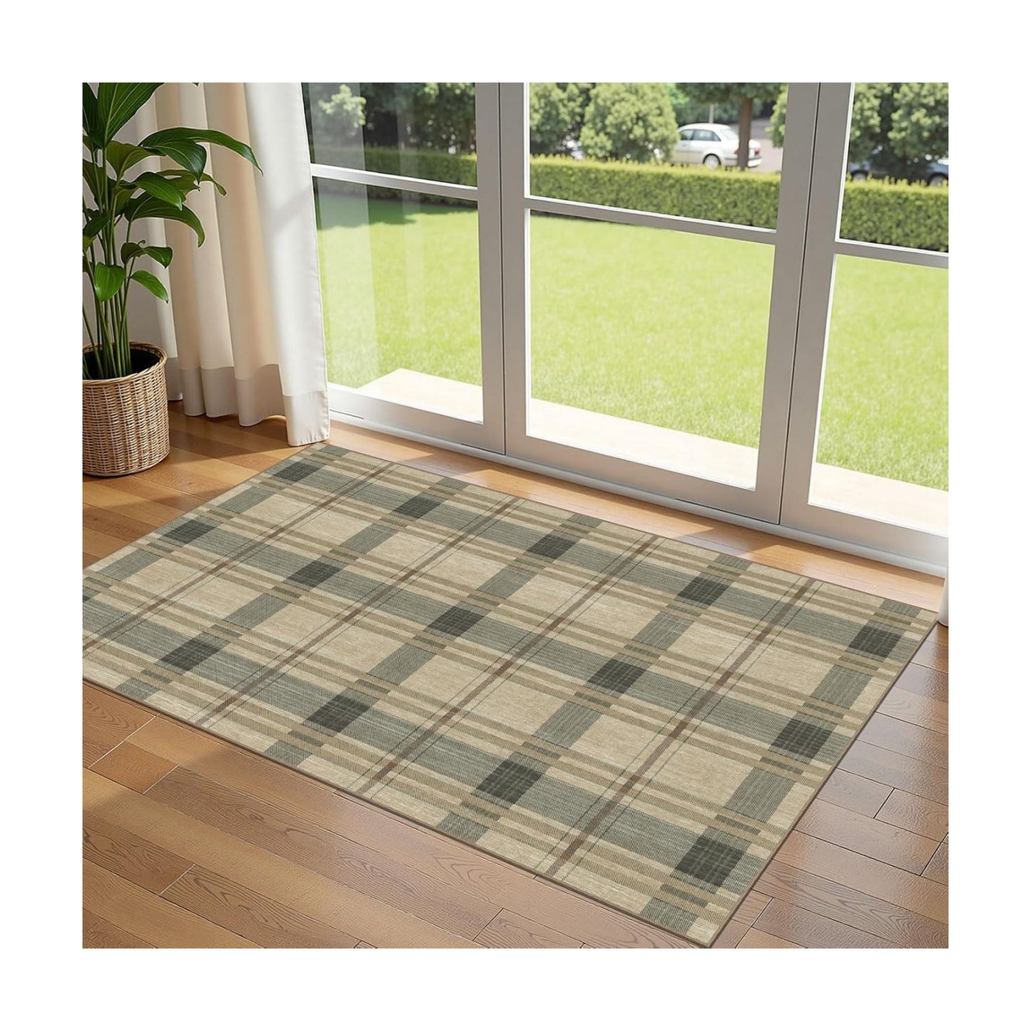 3x5 Buffalo Entry Rug - Washable Indoor Outdoor Mats for Front Door