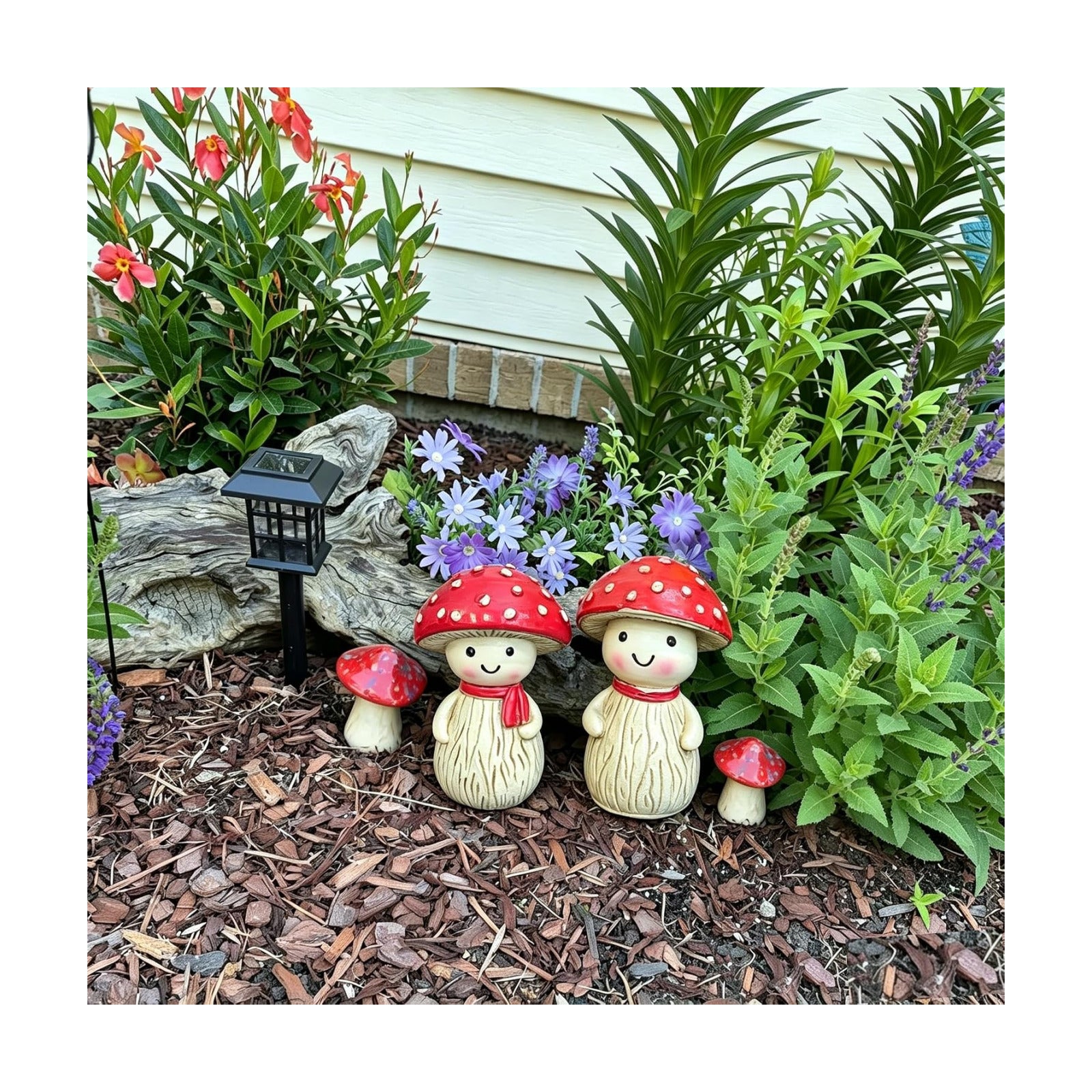 Mushroom decor figurines / 3 x 2 / Set of 2