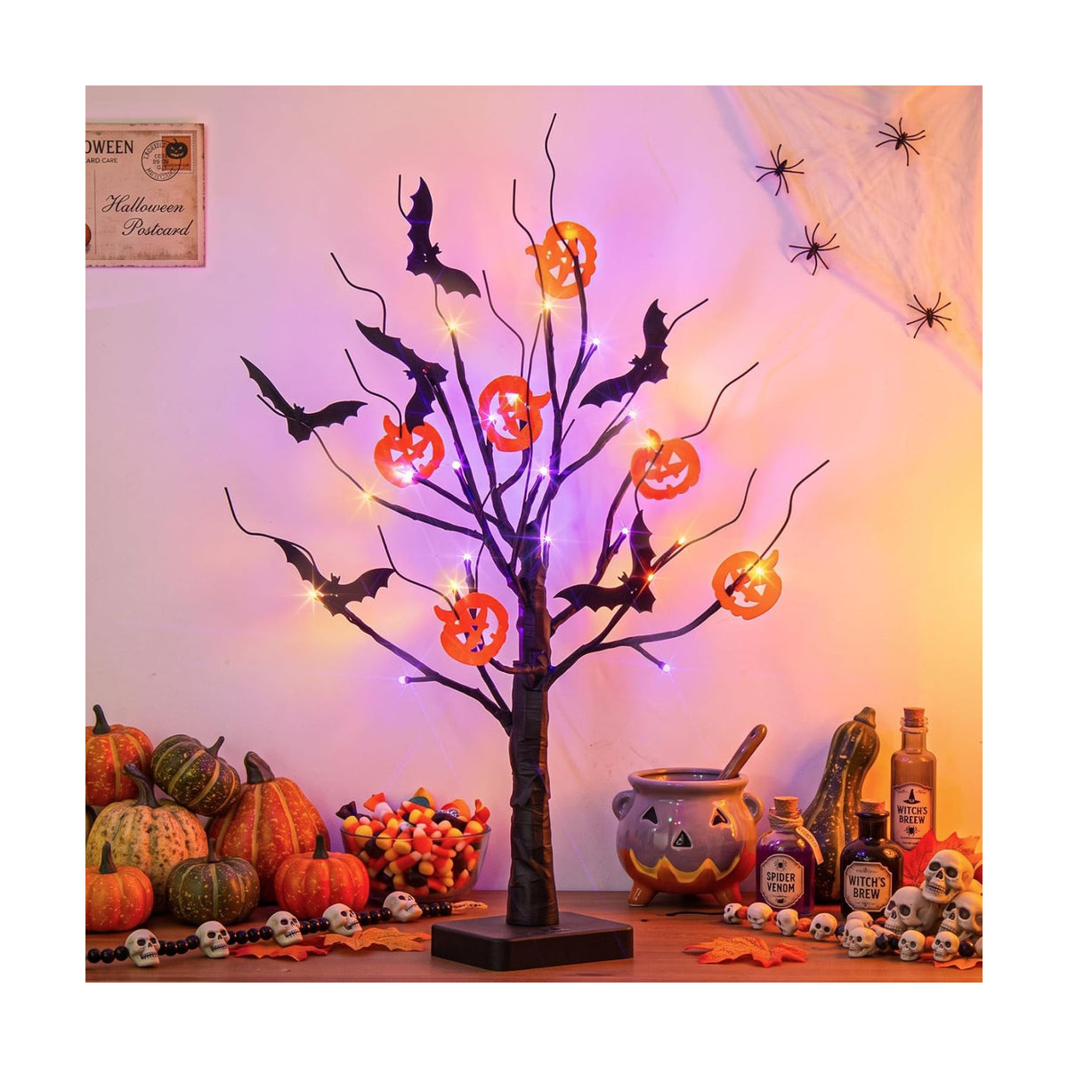 EAMBRITE Halloween Decorations Indoor Halloween Tree Black Spooky Tree