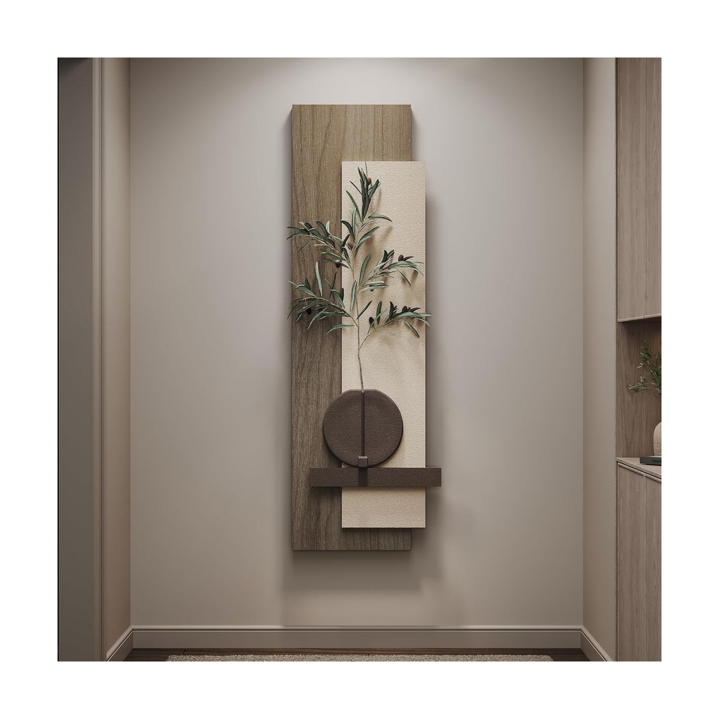 Cuspin Modern 3D Textured Long Narrow Vertical Wall Art