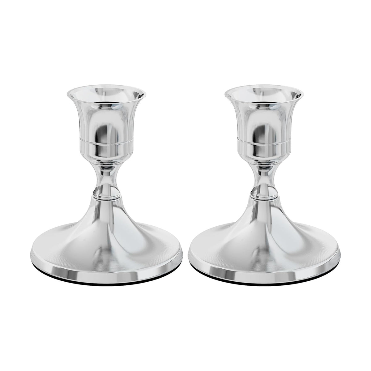 zeochyni Silver Taper Candle Holders Set of 2