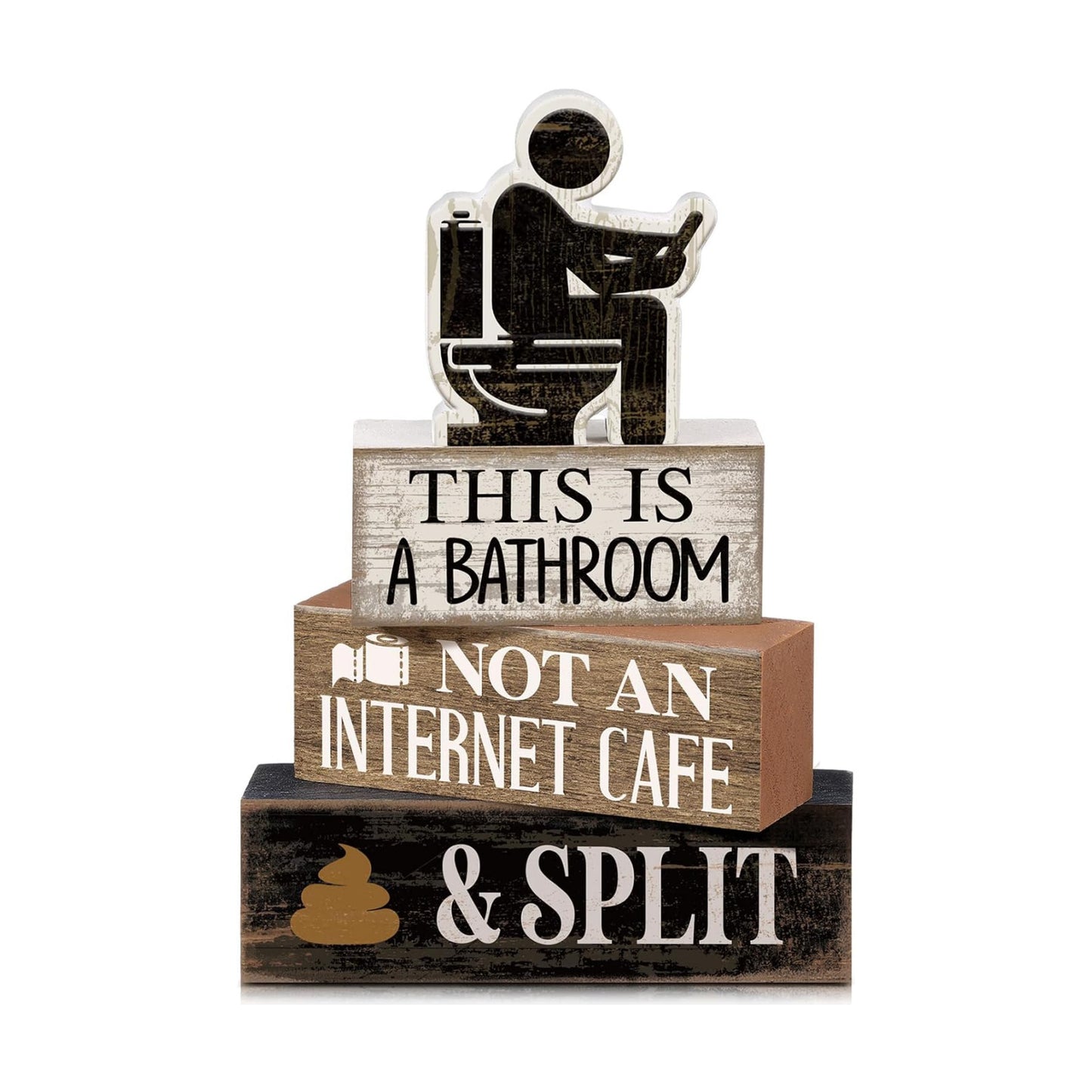 Moucuny 4 Pcs Funny Bathroom Sign, This Is A Bathroom Not An Internet Cafe