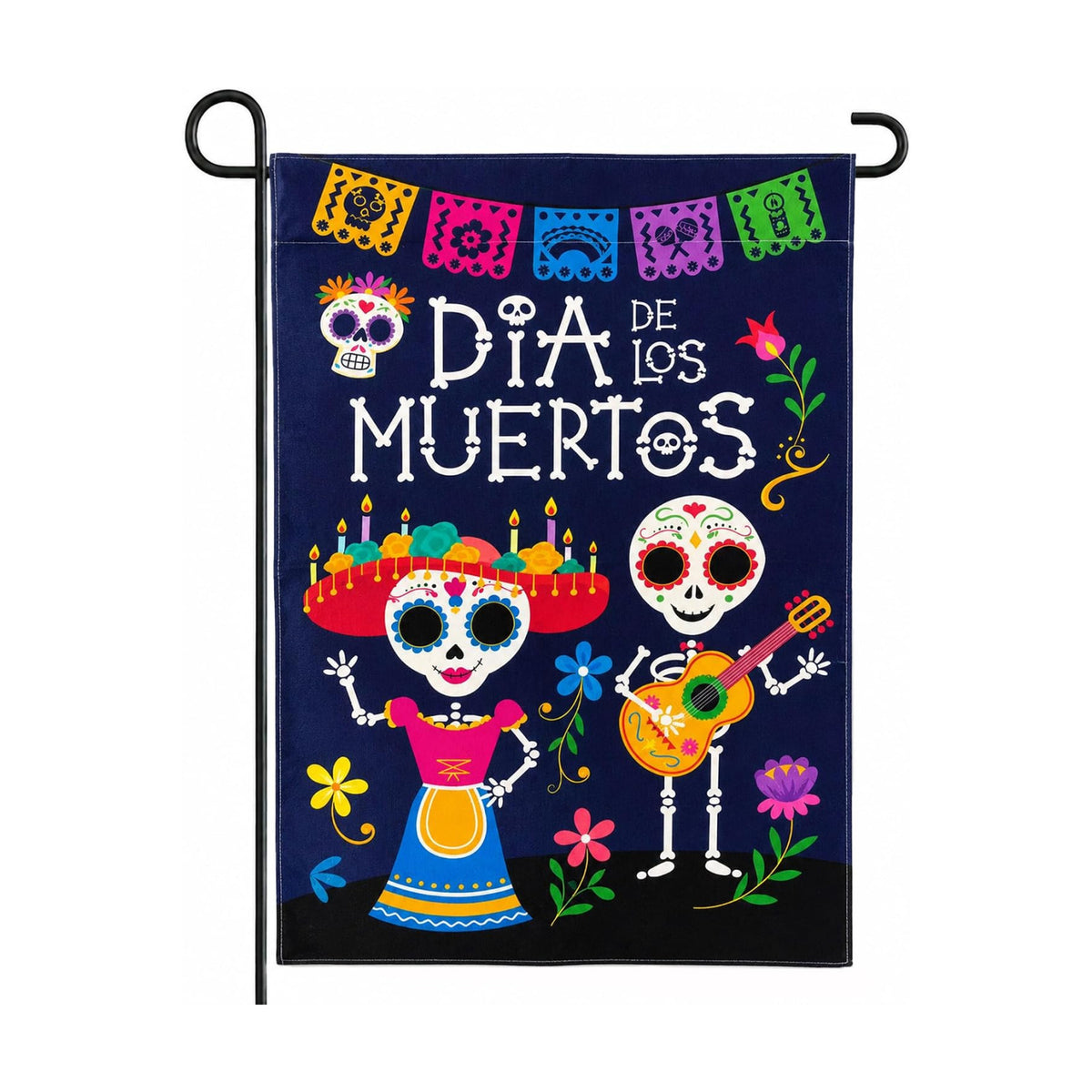 Dia De Los Muertos Decorations - Mexican Sugar Skull Garden Flag
