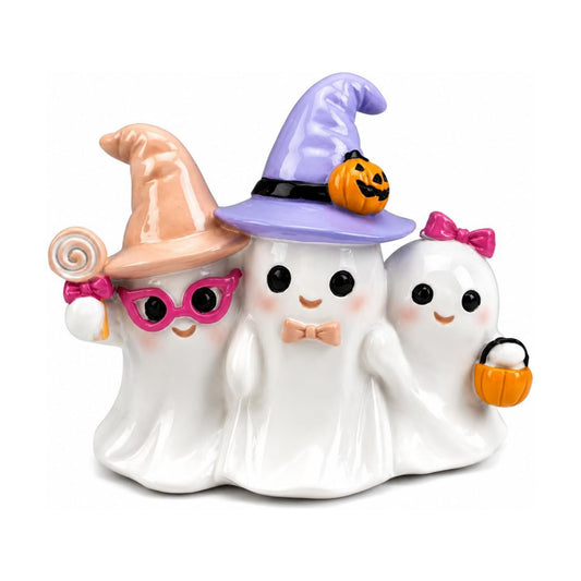 iStatue Halloween Decoration Indoor Ghost Figurine (White Ghost Trio)