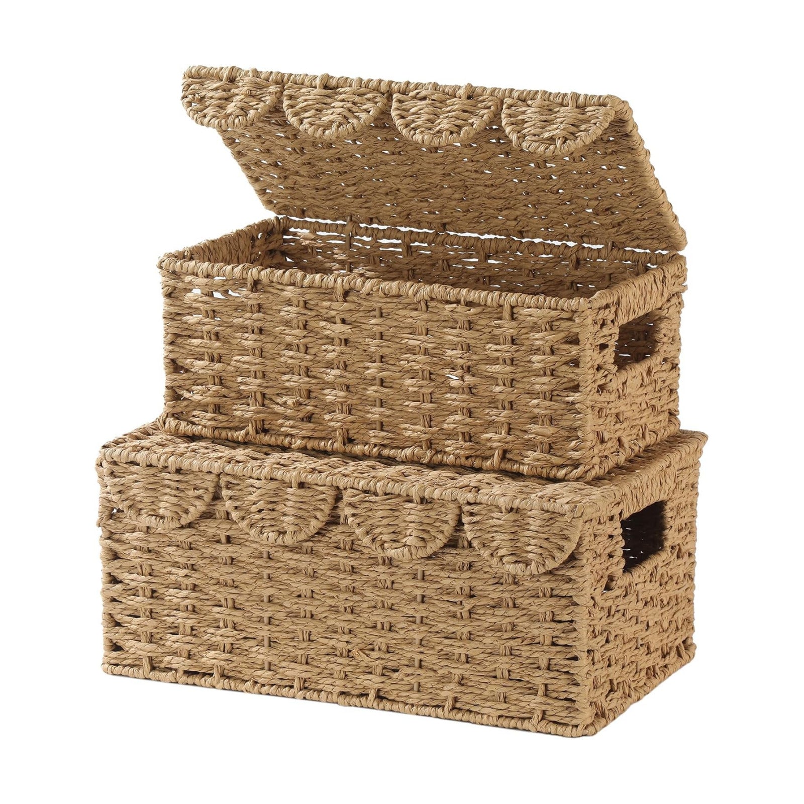 Scalloped Wicker Baskets / Set of 2