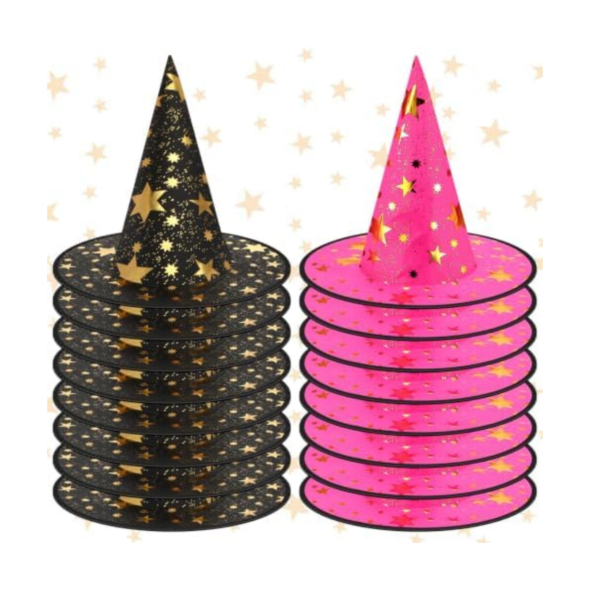 Newcotte 16 Pieces Witch Hats Halloween Costumes for Women Men Modern Witch Hats Fancy Dress Party Decorations