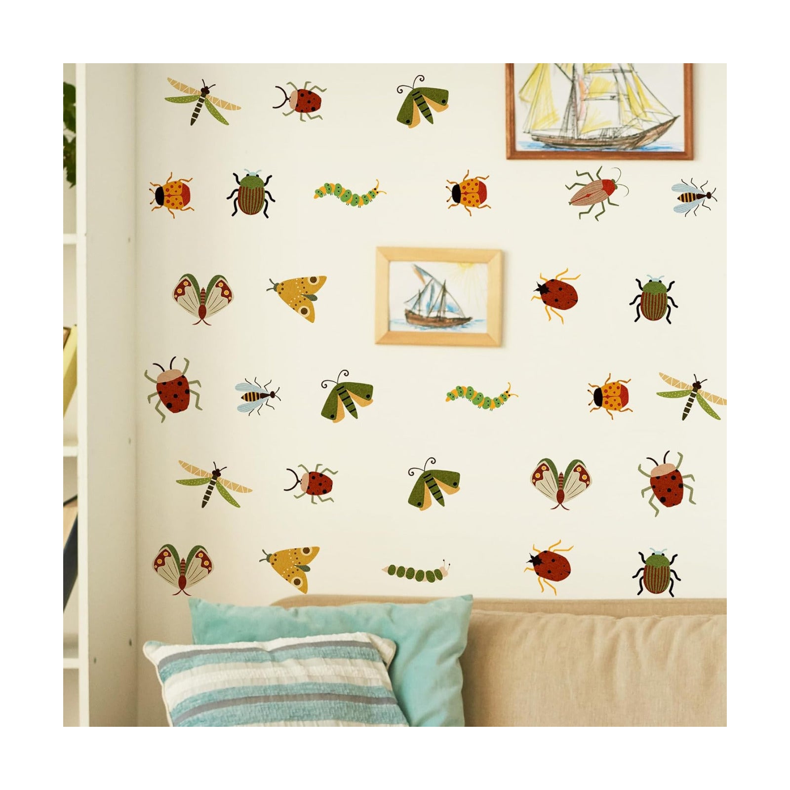 Peel Stick Boho Decals / Cute Cartoon Insect Wall Stickers