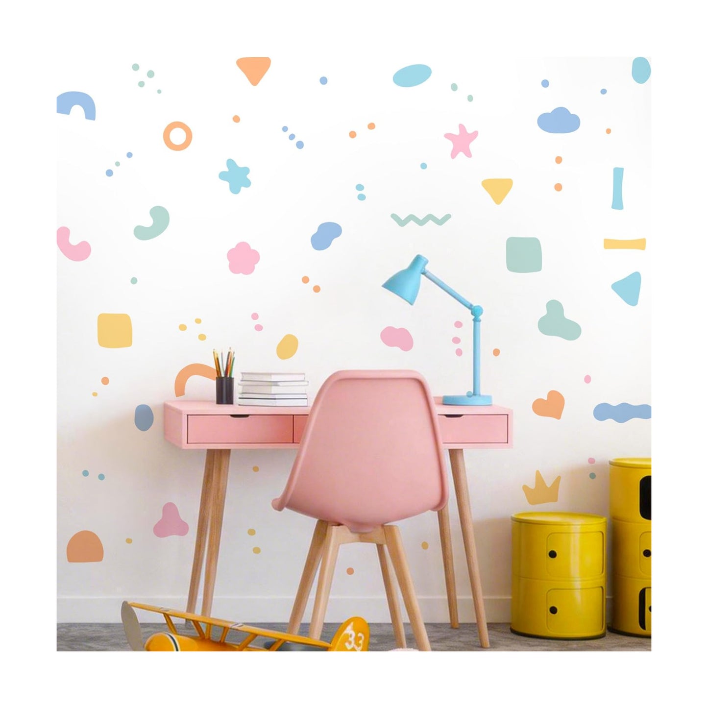 Colorful Irregular Polka Dot and Pattern Vinyl Stickers / Boho Abstract Shapes Wall Decals