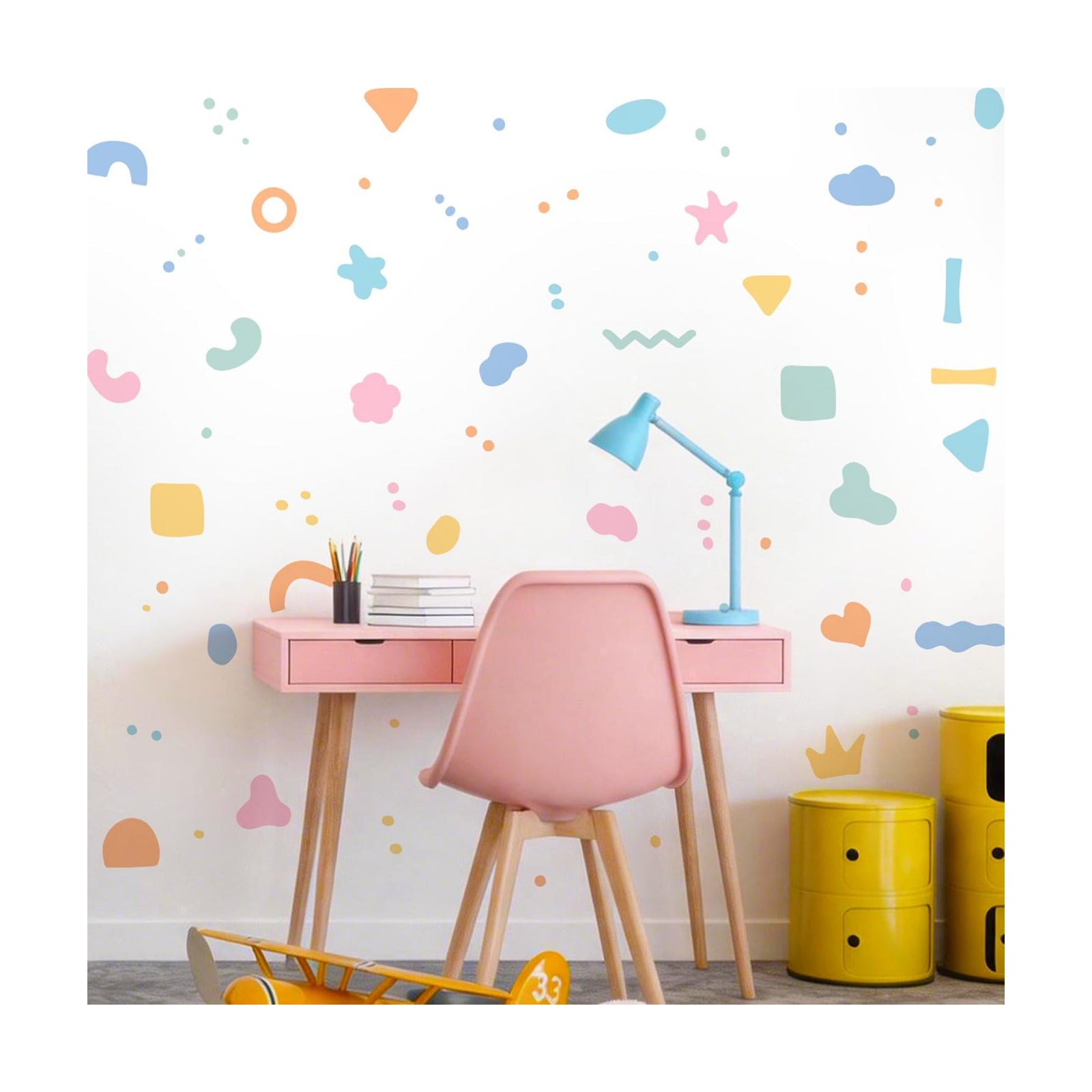 Colorful Irregular Polka Dot and Pattern Vinyl Stickers / Boho Abstract Shapes Wall Decals
