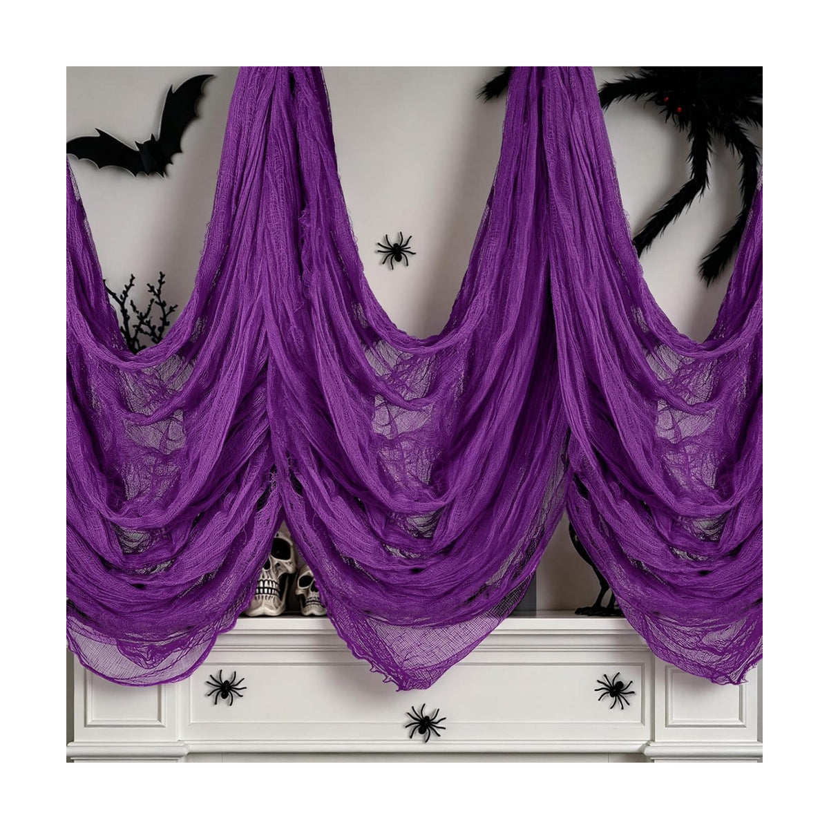 410 x 80 in Halloween Creepy Cloth for Yard and Outdoor Decorations,Purple
