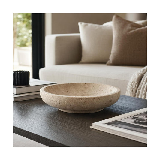 Travertine Decorative Bowl 7.8 / 7.8"*2.3 / Natural