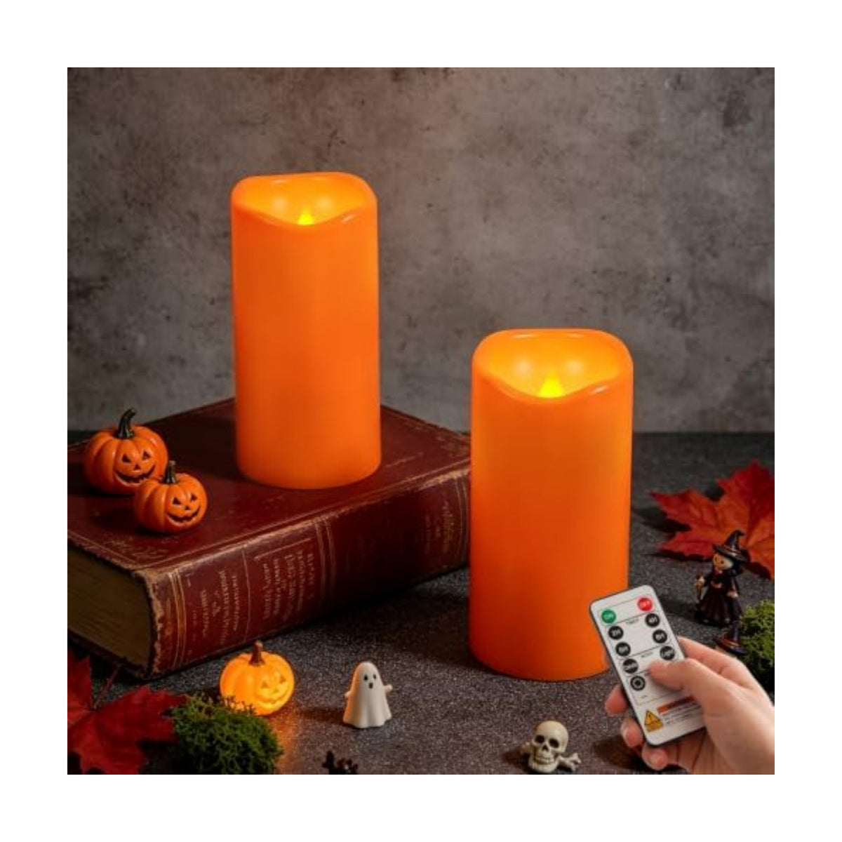 Amagic 3"x6" Flameless Candles, Waterproof LED Pillar Candles, Set of 2