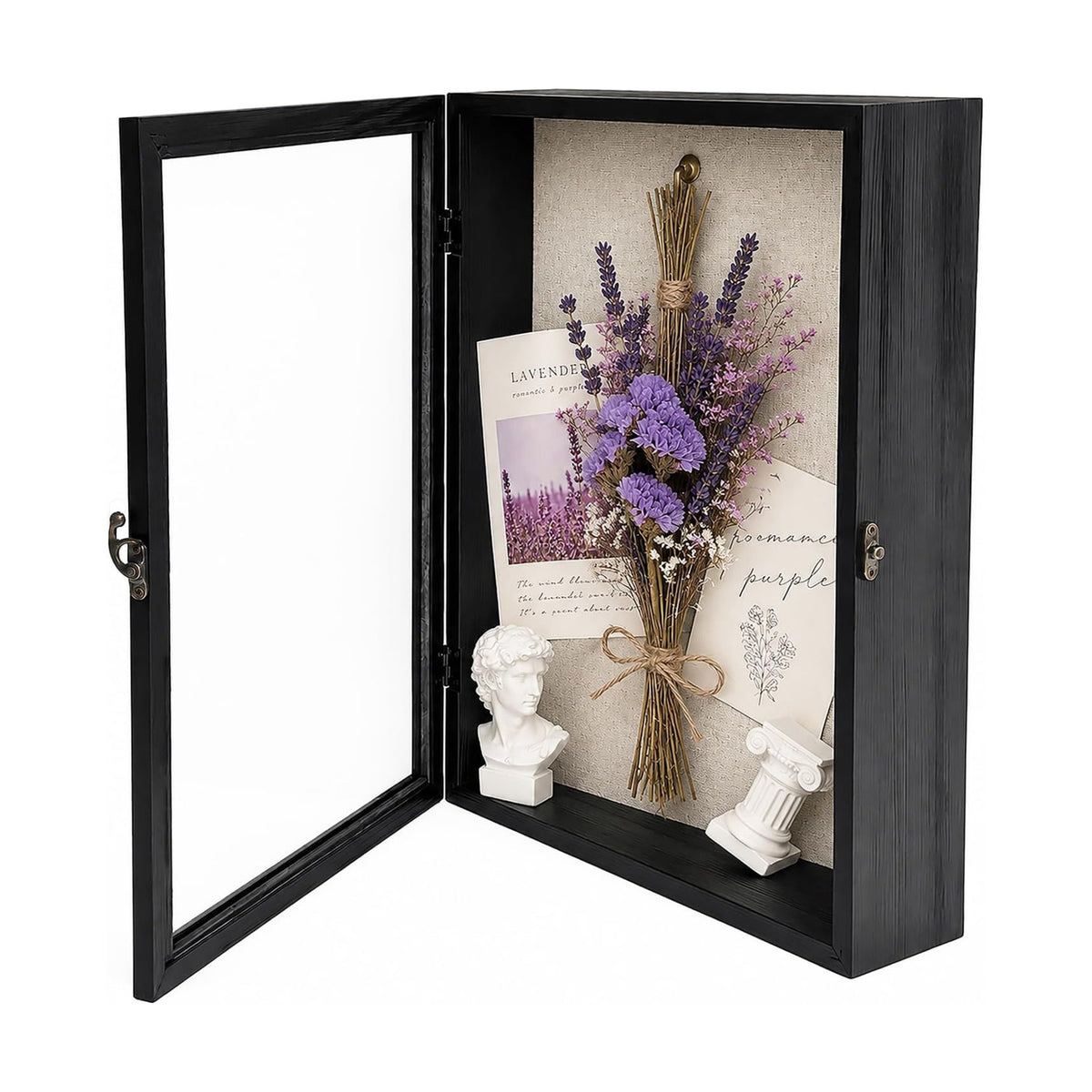 Muzilife 12x16 Rustic Shadow Box Pine Wood Picture Frame, 3.94 Deep, Black | FSC-Certified Solid Pine | Tempered Glass