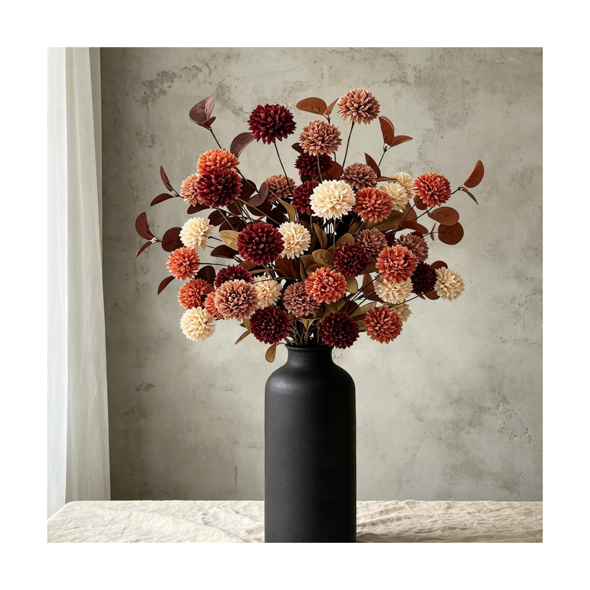 Fall Flowers Artificial for Decoration,10 PCS Mums Fall Decor for Home