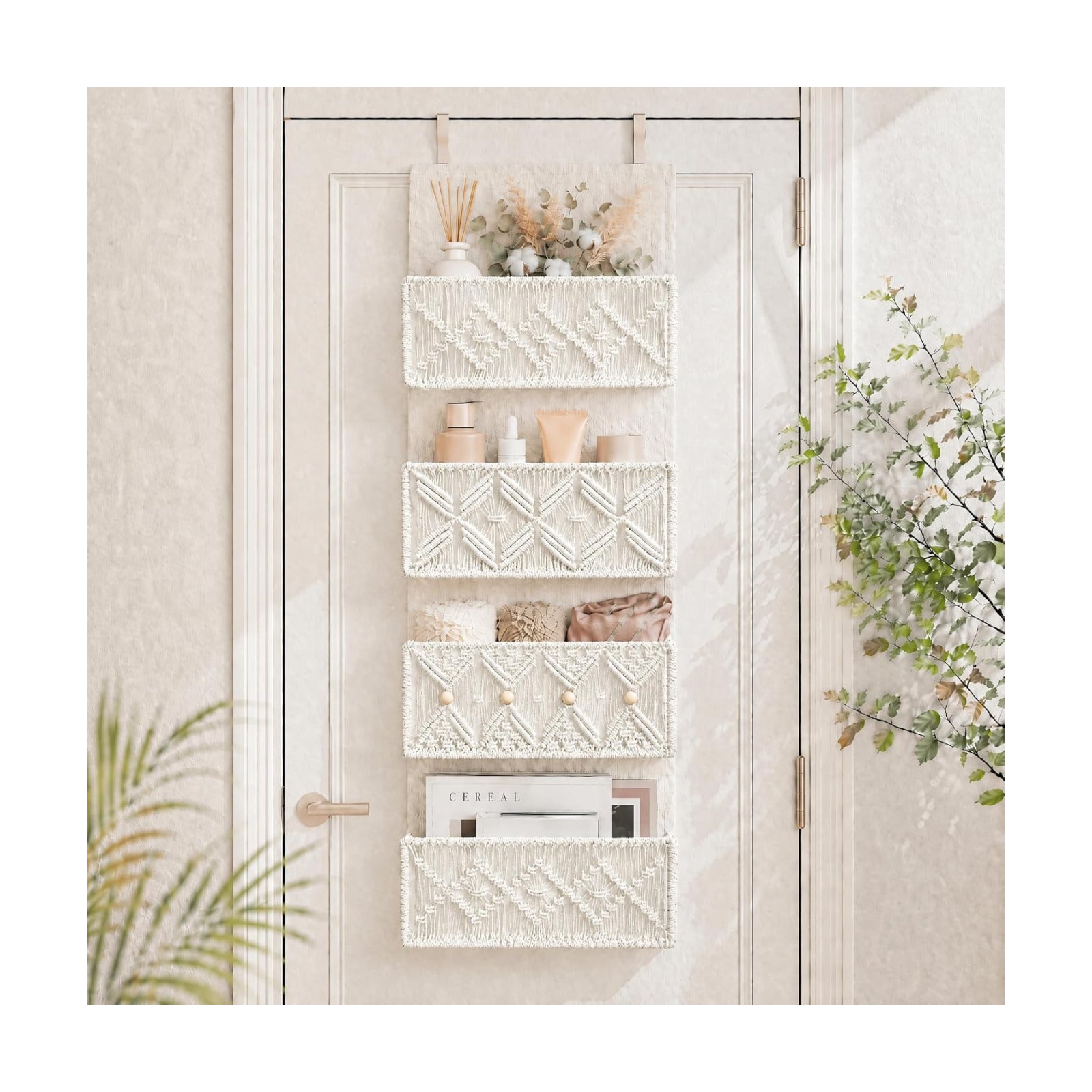 Metal Hooks Included / White
