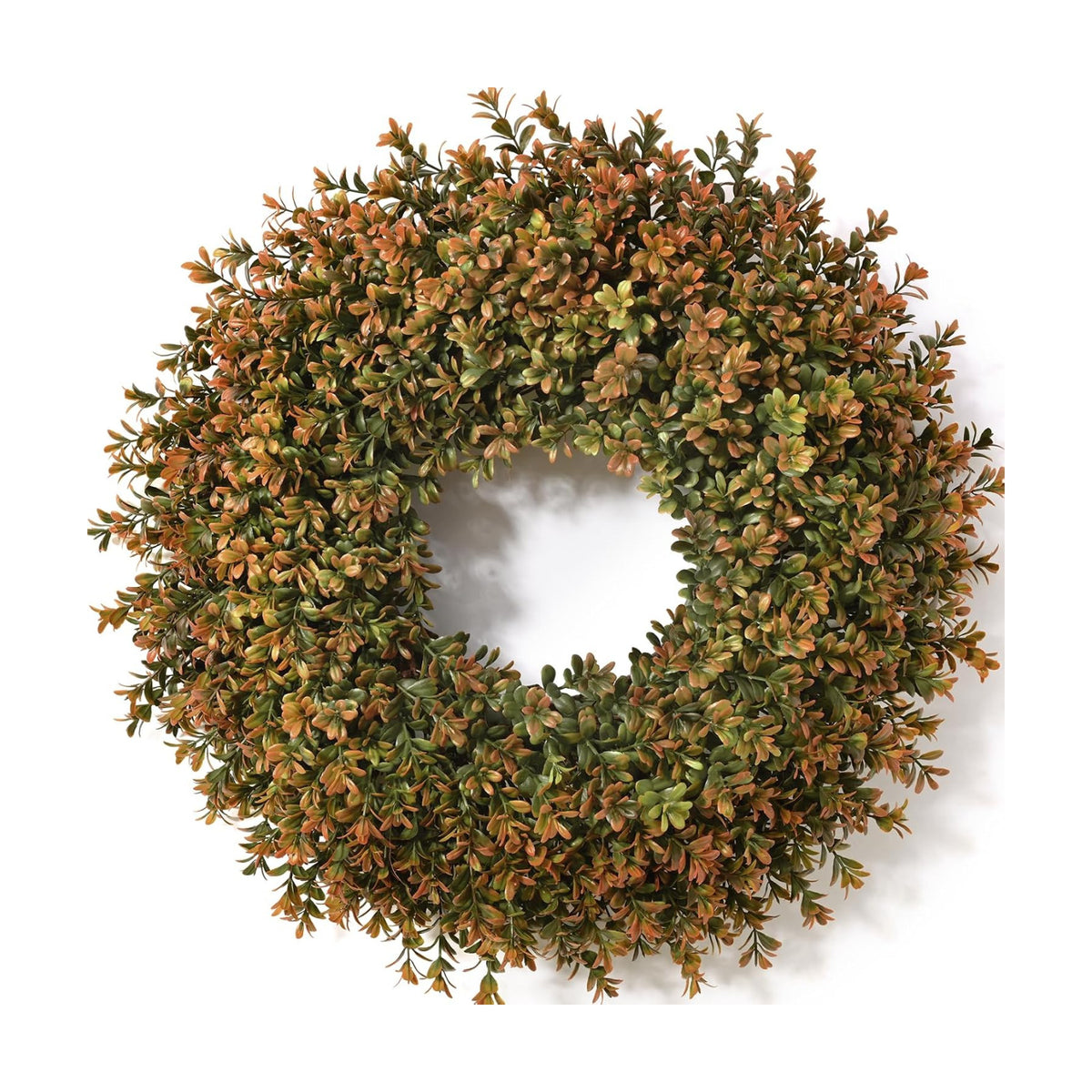 Waipfaru 26'' Fall Boxwood Wreath for Front Door Decor, Orange