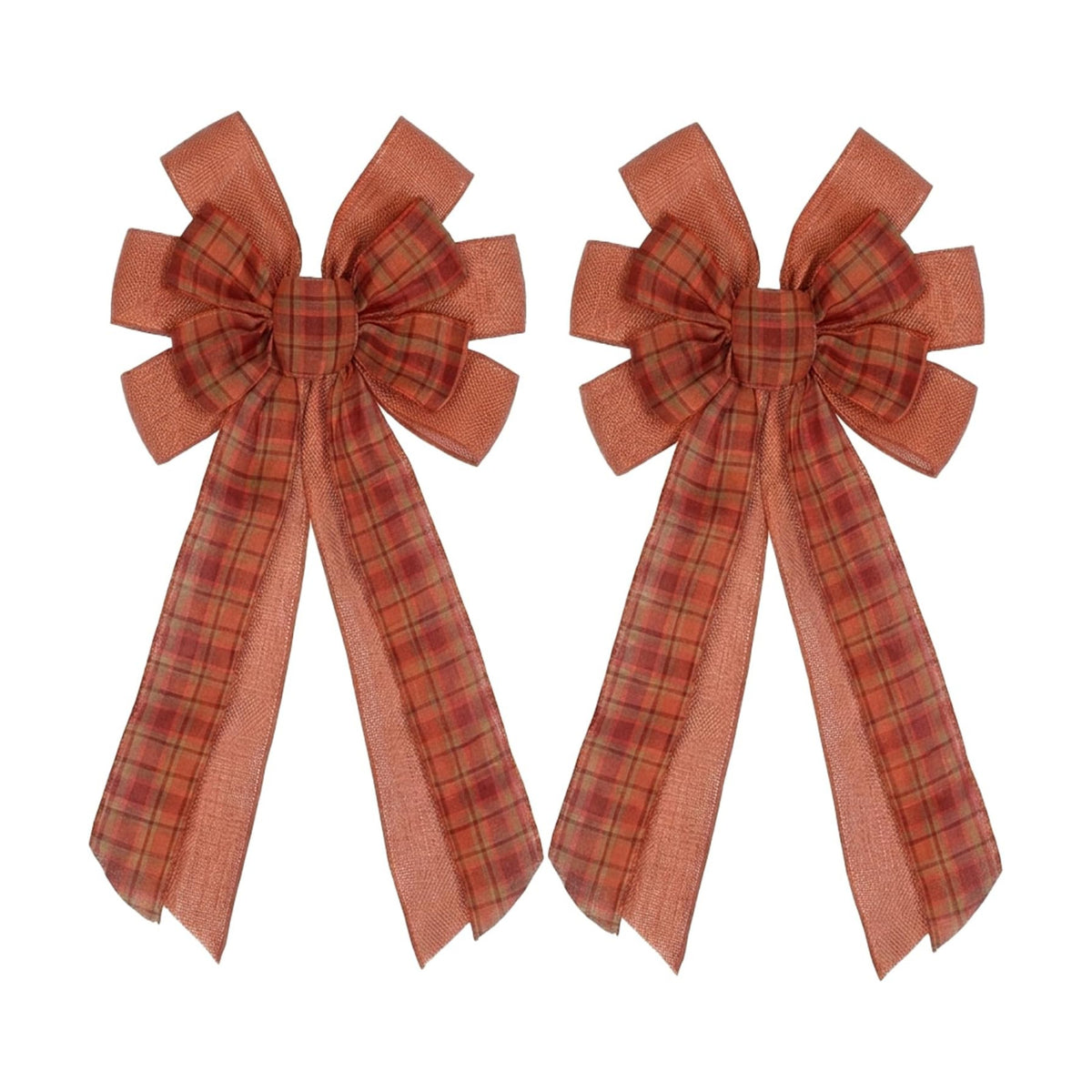 2 PCS Large Fall Bows for Wreath Fall Wreath Bow Tree Topper Bow