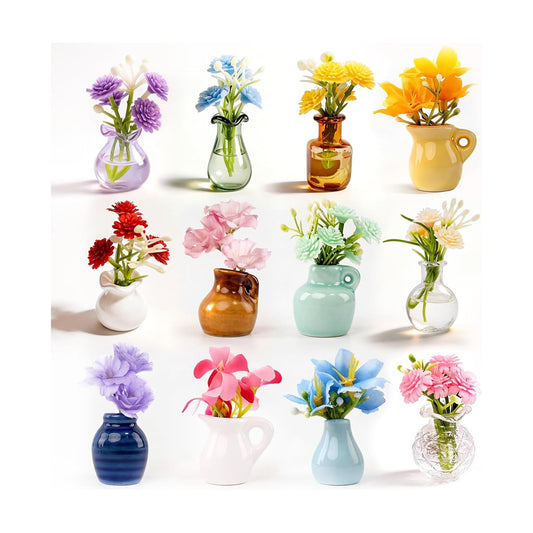 Funny Small Ceramic Vase Magnetics / Set of 12