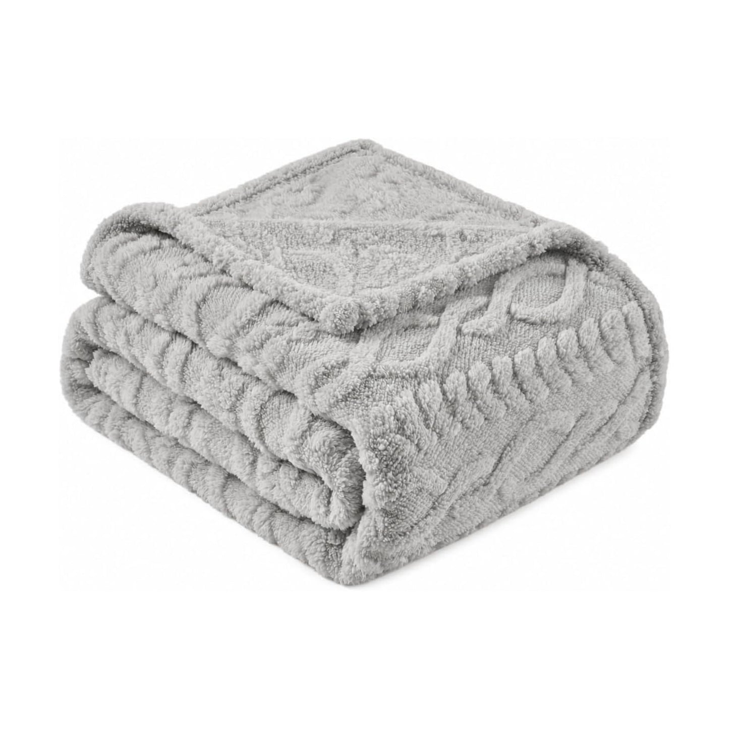 Grey Throw Blanket - Soft & Fluffy Fleece, Cute & Aesthetic, Perfect for Sofa, Couch, Chair, Bed, Living Room &