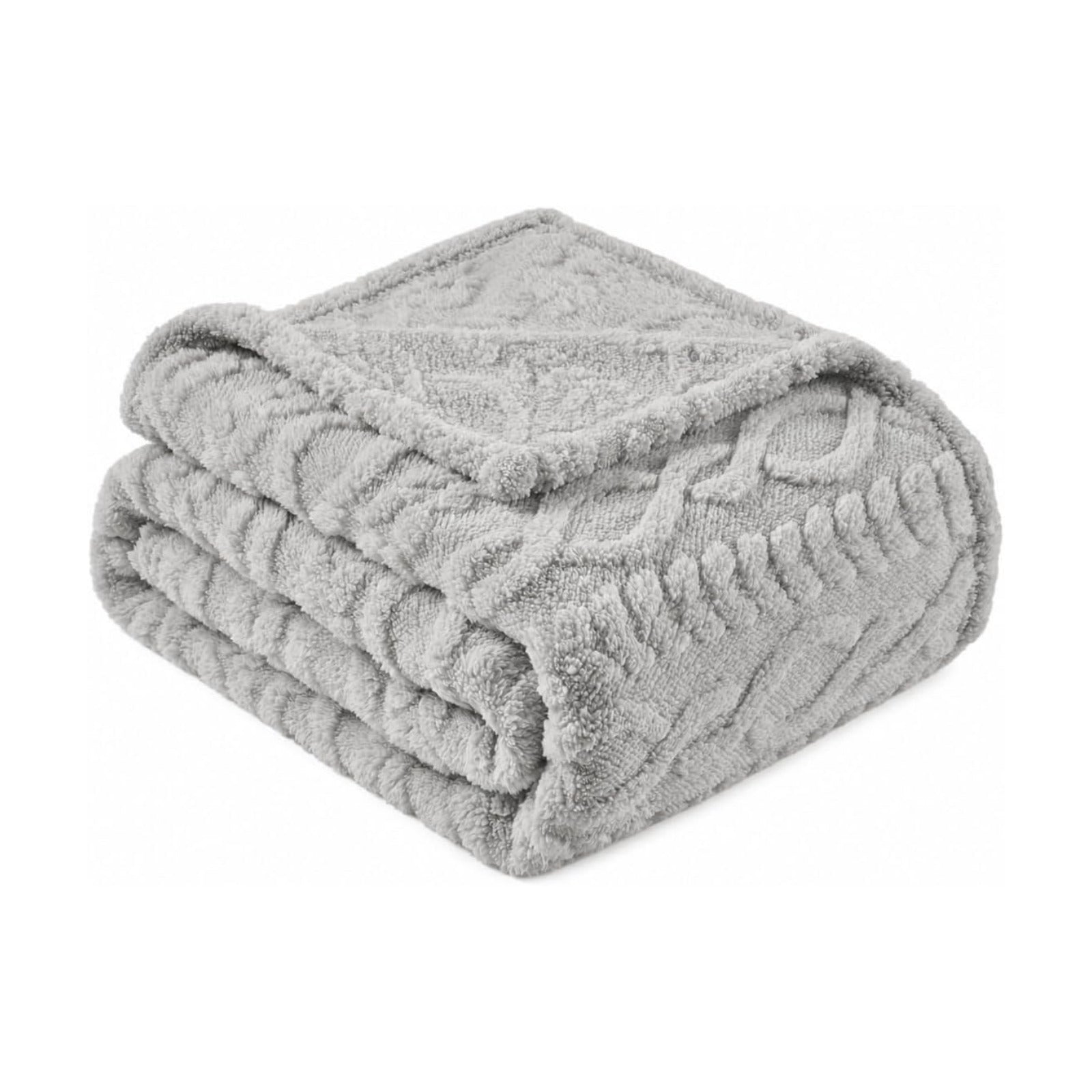 Grey Throw Blanket - Soft & Fluffy Fleece, Cute & Aesthetic, Perfect for Sofa, Couch, Chair, Bed, Living Room &