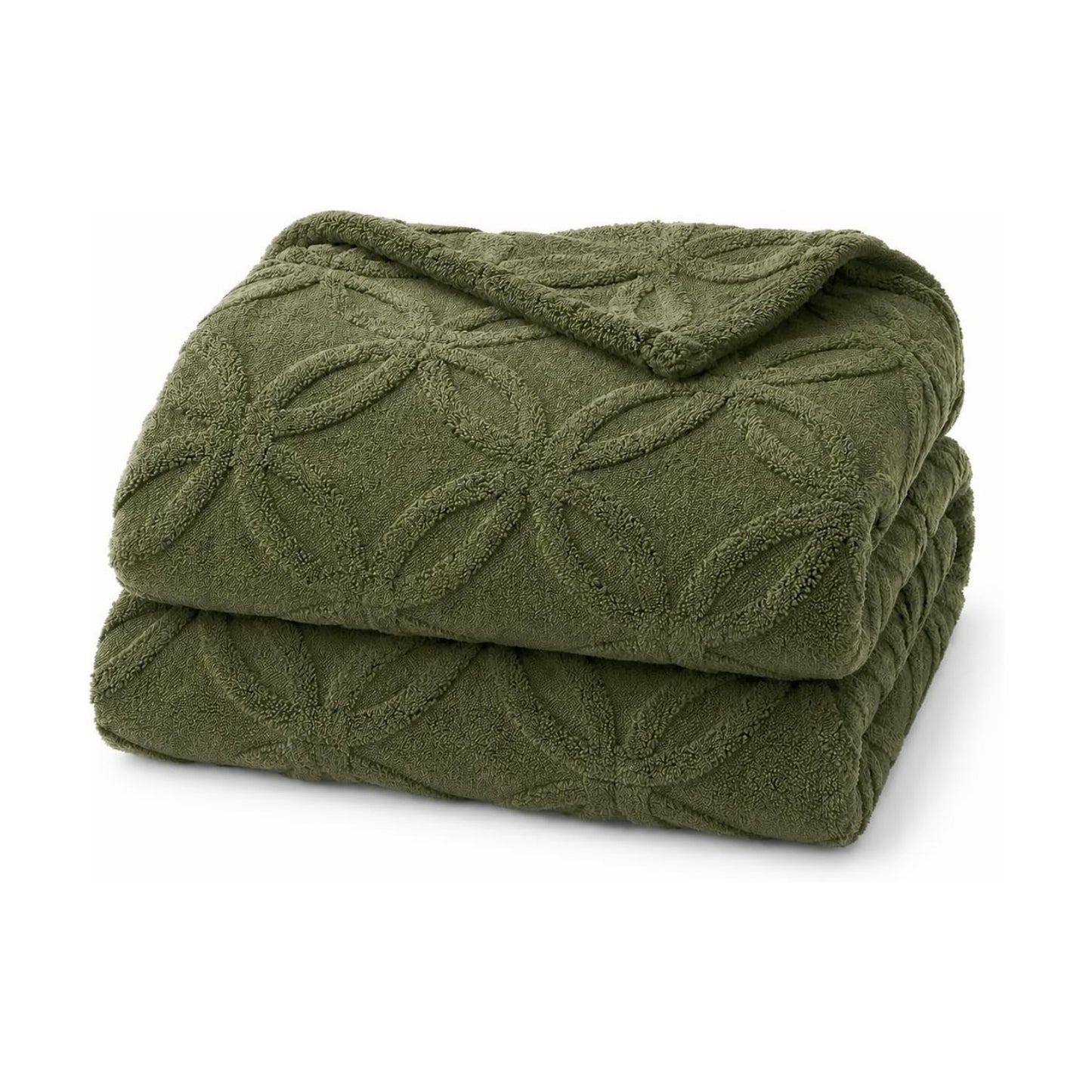 Green Throw Blanket - Soft & Fluffy Fleece, Cute & Aesthetic, Perfect for Sofa, Couch, Chair, Bed, Living Room &
