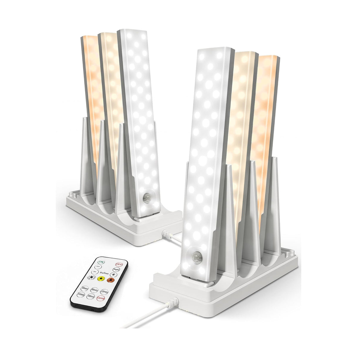 EZVALO 6-Pack Under Cabinet Lighting with 2 Charging Stations, 9 Inch Rechargeable Wireless Motion Sensor Lights