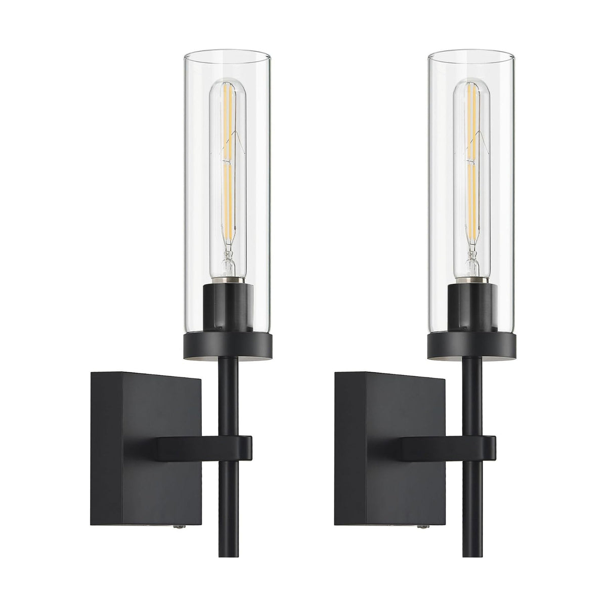 Black Wireless Wall Sconces with Remote Control, Battery Operated Wall Sconce Set of 2, Rechargeable Dimmable Wall