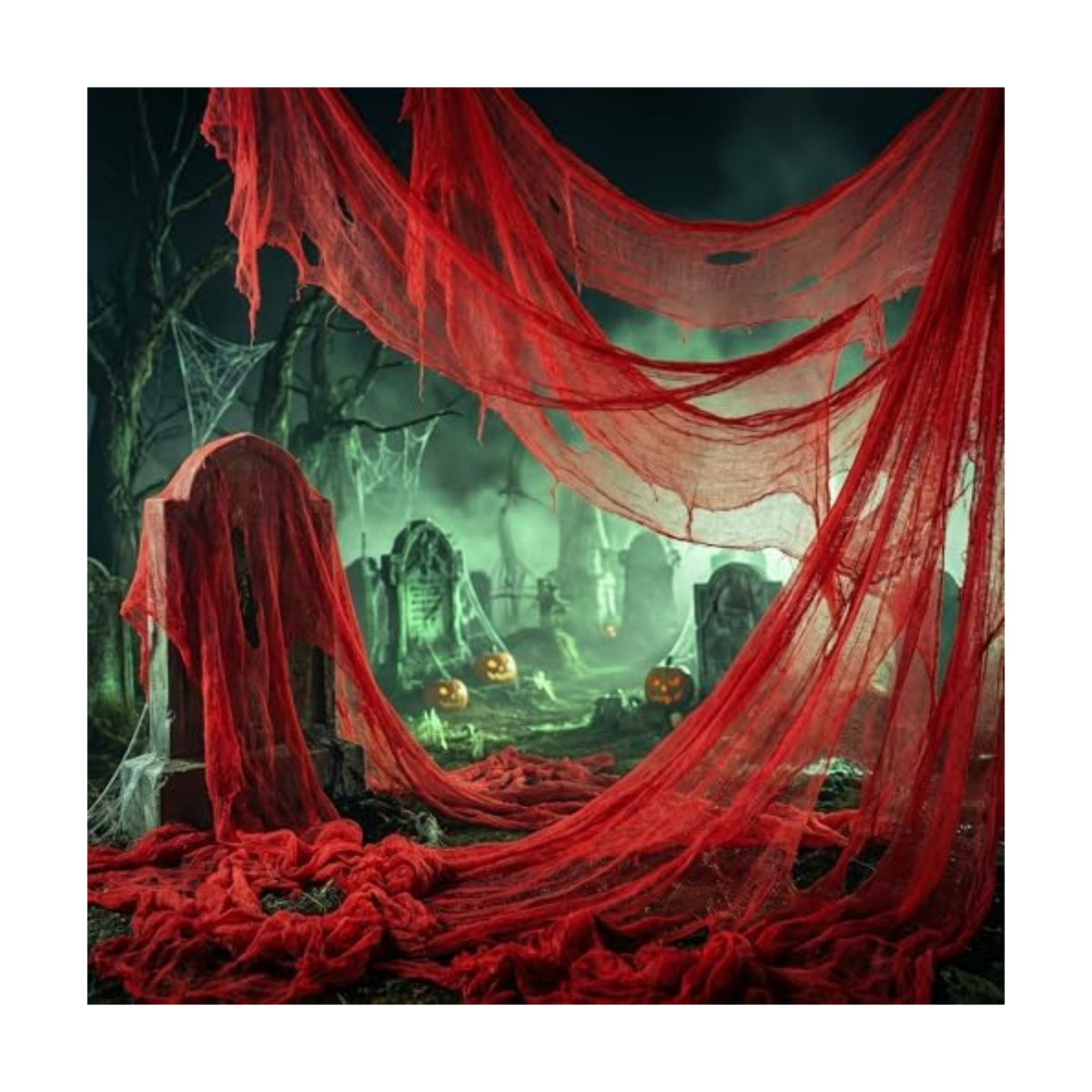 RunNico 300"x39" Large Halloween Scary Gauze, Spooky Cloth Party Decoration