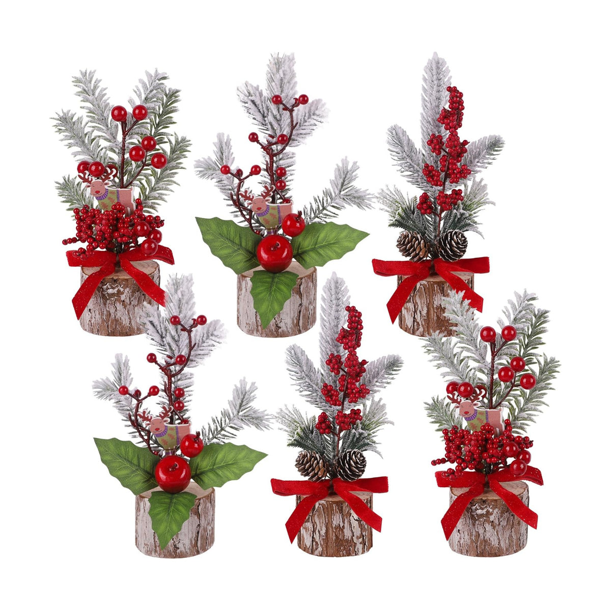 winemana Christmas Table Decorations Indoor Xmas Centerpieces Decor, 6 Pack