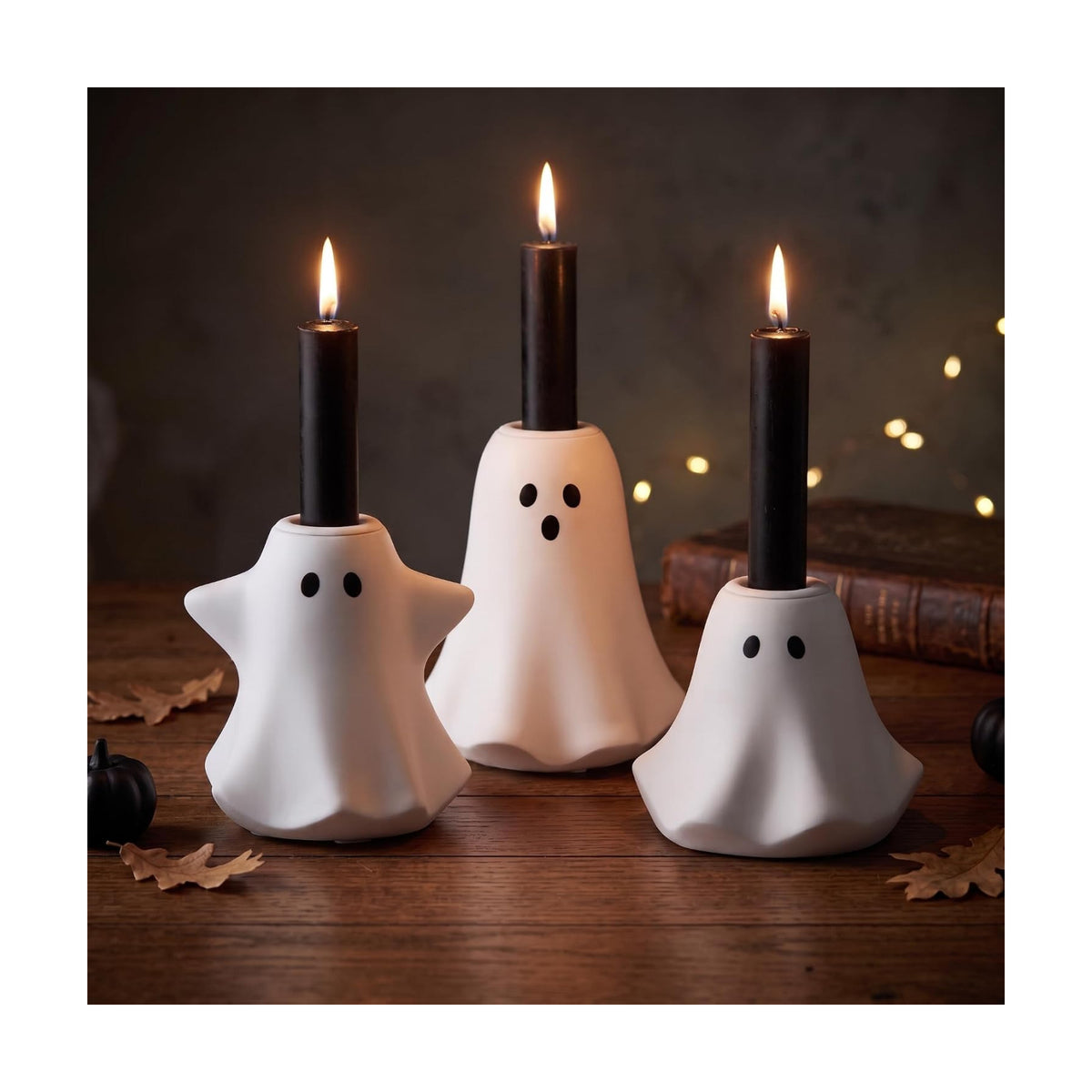 Halloween Ghost Taper Candle Holder, Spooky Halloween Candlestick Holders