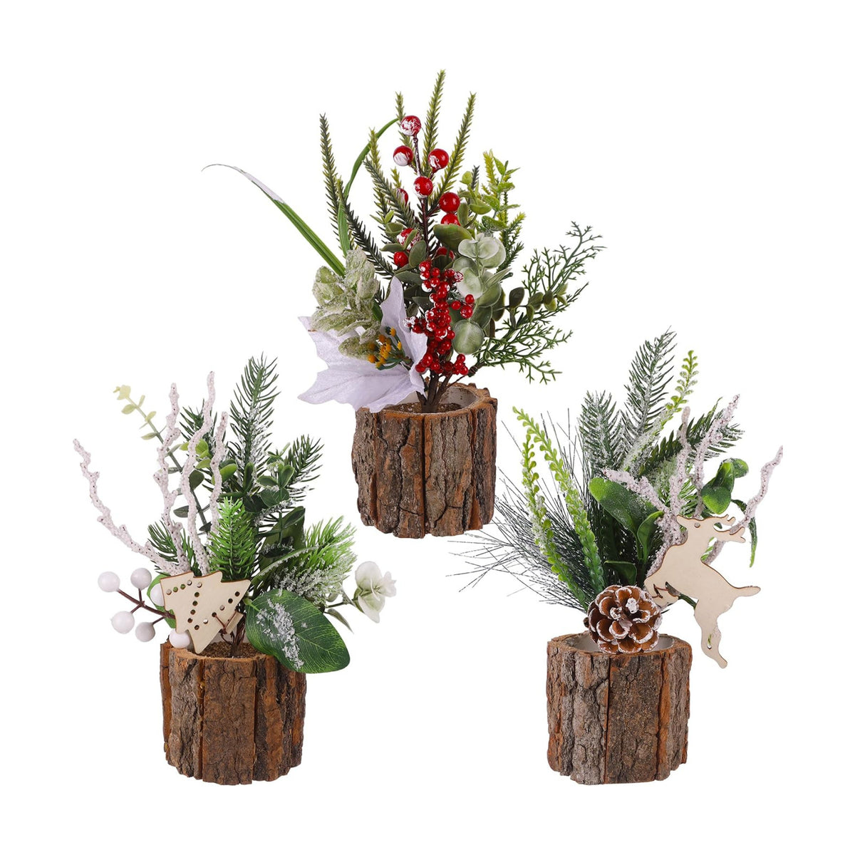 winemana Christmas Table Decorations Indoor Xmas Centerpieces Decor, 3 Pack