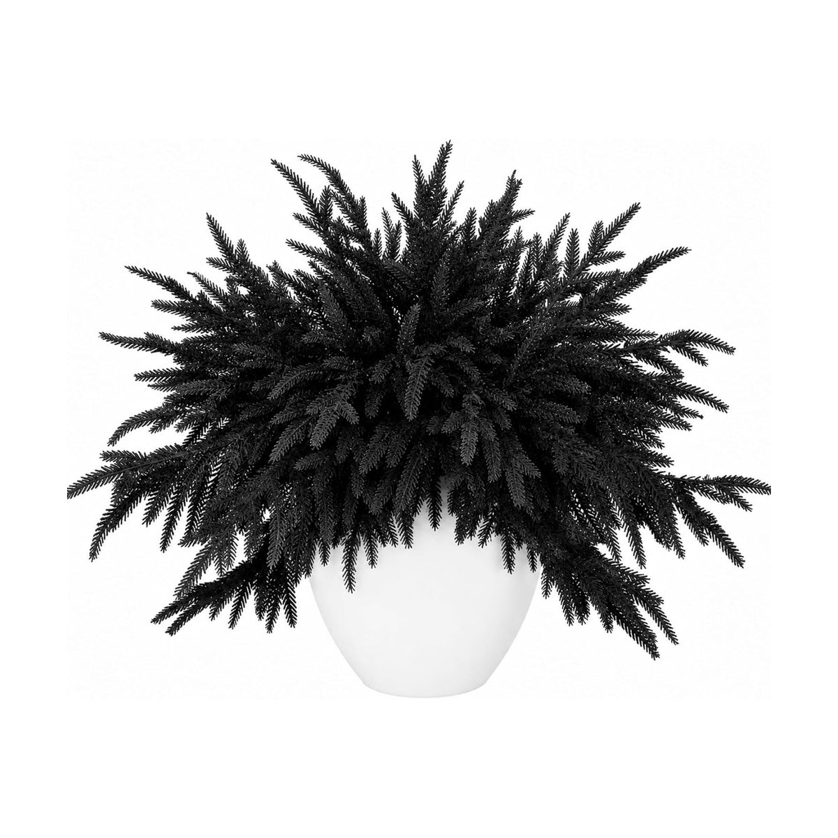 10 Pcs 18" Halloween Black Norfolk Pine Picks, Gothic Pine Branches Decor