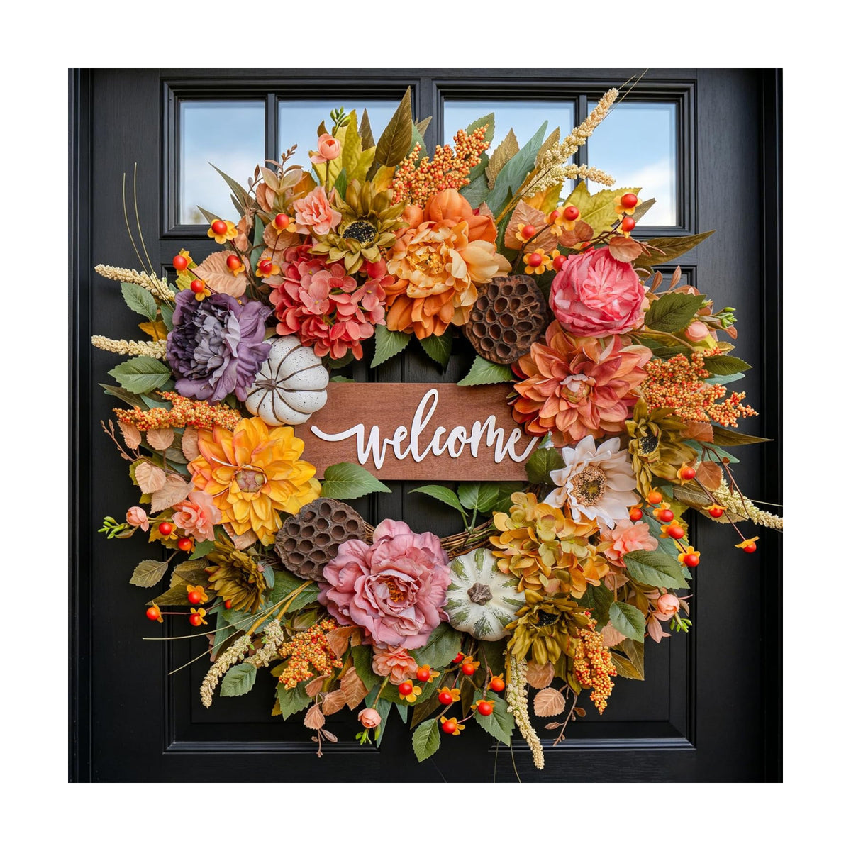 Fall Wreaths for Front Door 24 Inch Autumn Wreath Thanksgiving Door Decor
