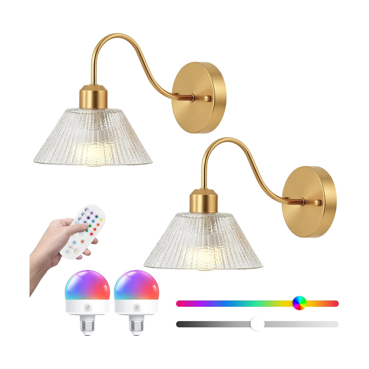 Vintage Battery-Operated Wall Sconces,Wireless Rechargeable Wall Light with Flower Glass Lampshade,Dimmable Wall Lamp