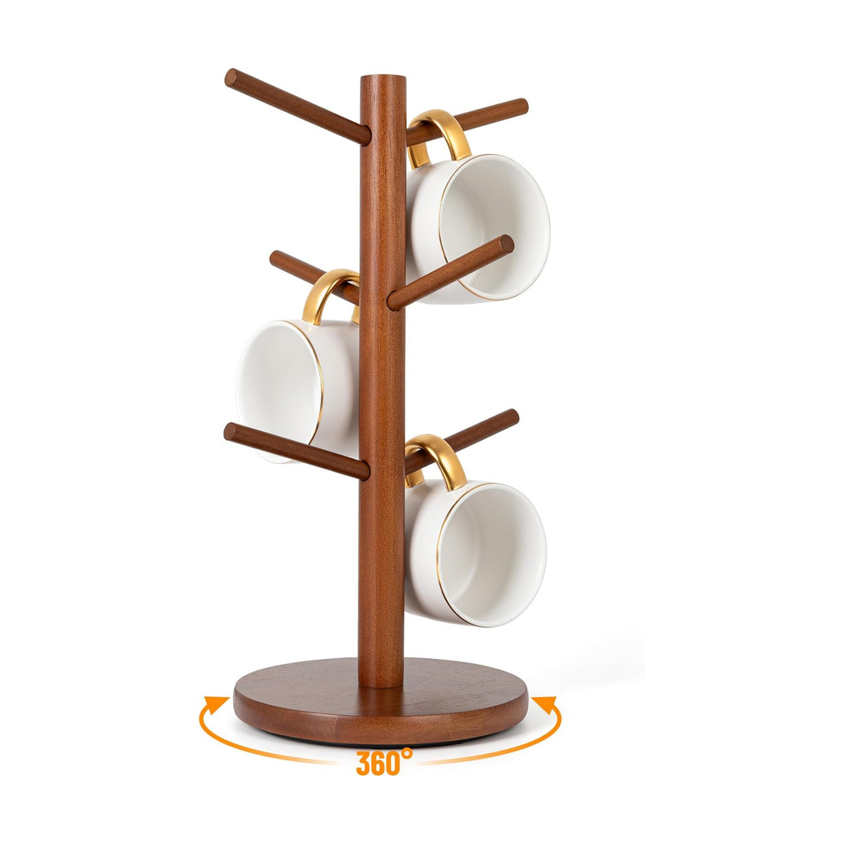 MyLifeUNIT Mug Holder Tree, 360° Rotated Coffee Cup Holder | Anti-slip padded bottom, space-saving compact design