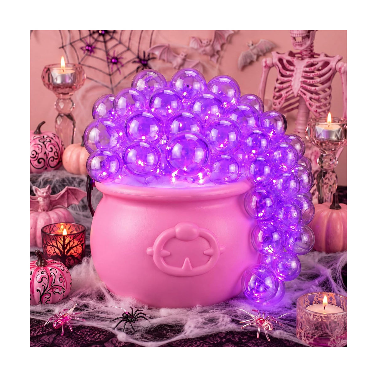 Pinkunn Pink Halloween Decoration Pink Bubbling Cauldron Decor