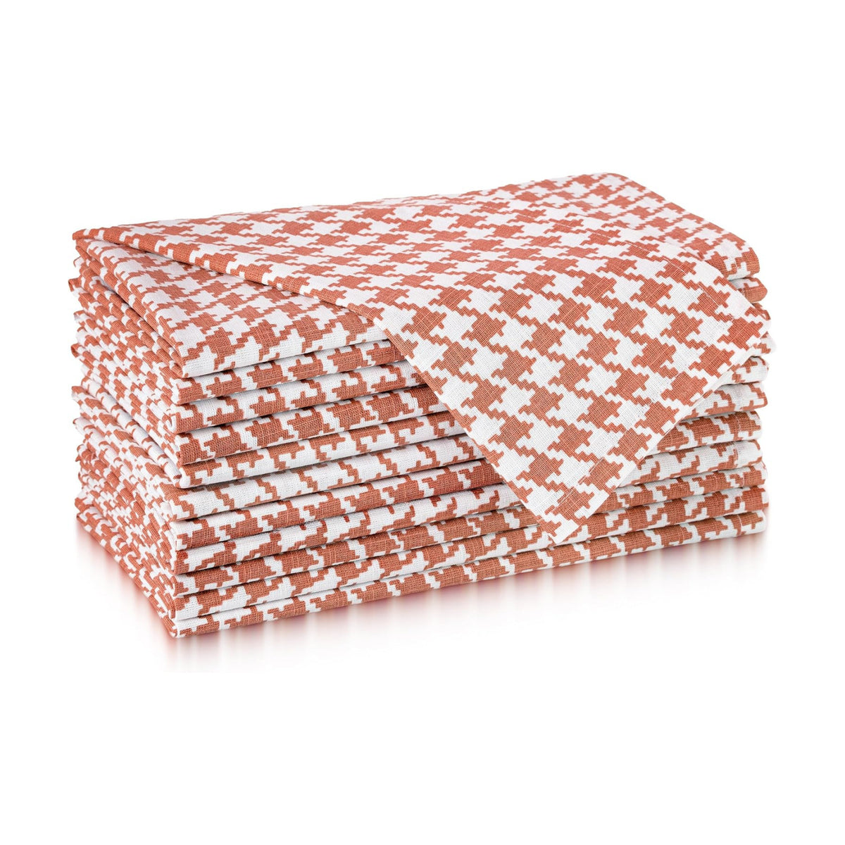 FINGERCRAFT Cloth Napkins Set of 12, 100% Cotton, 20x20 Inch, Terracotta | Mitered corner, washable, soft, absorbent