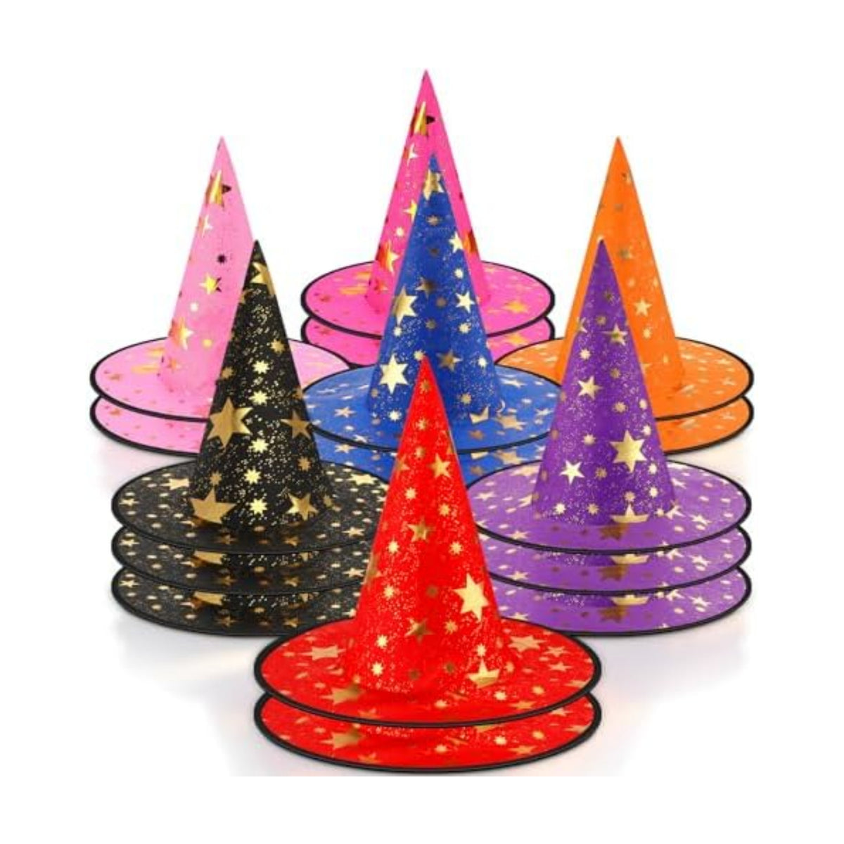 Newcotte 16 Pieces Witch Hats Halloween Costumes for Women Men Modern Witch Hats Fancy Dress Party Decorations