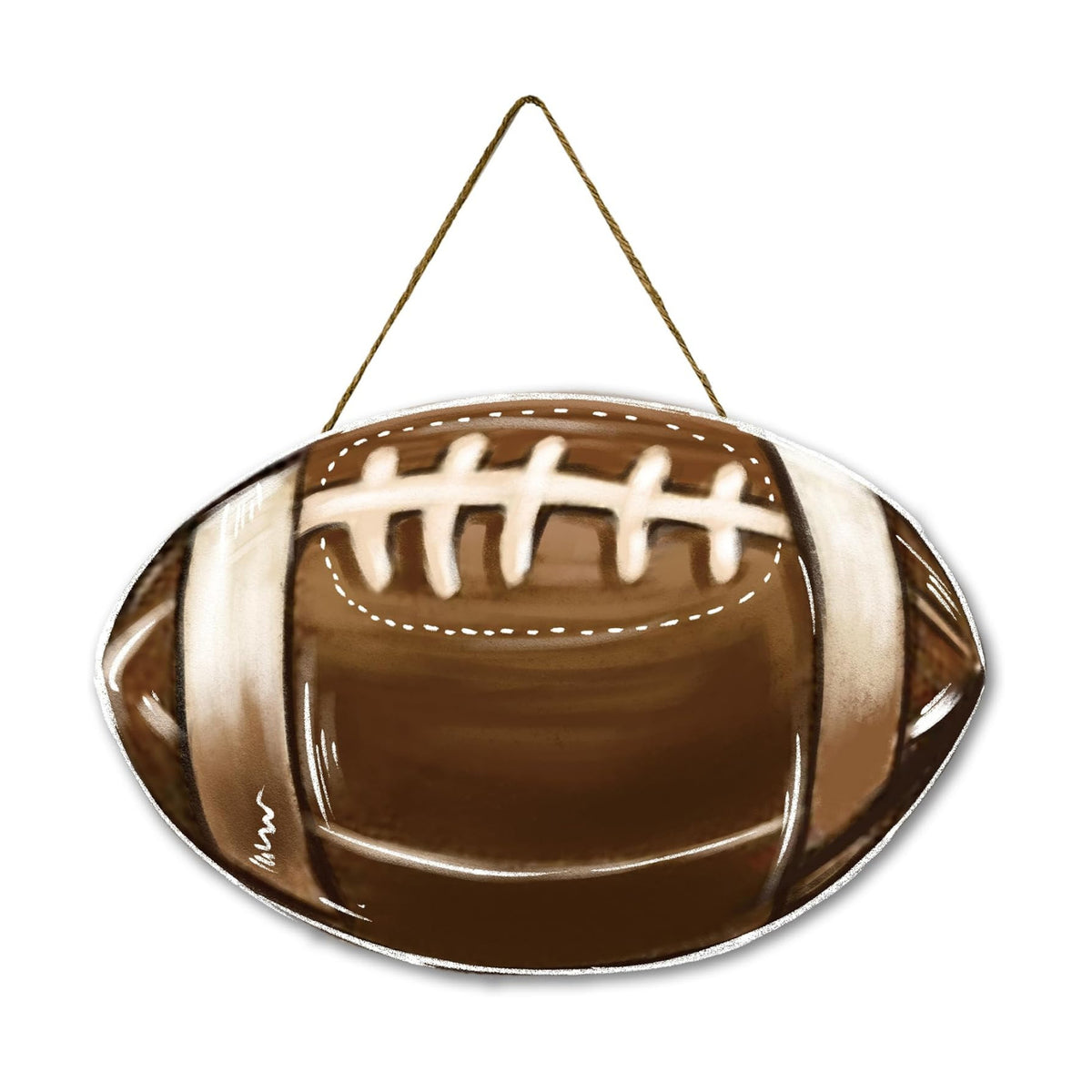 Smile Football Decor Wooden Door Hanger Football Season