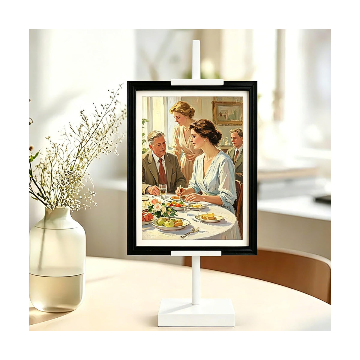 18'' Adjustable Tabletop Easel Stand, White Easel for Display | Steady and Elegant Picture Easels for Display, Picture