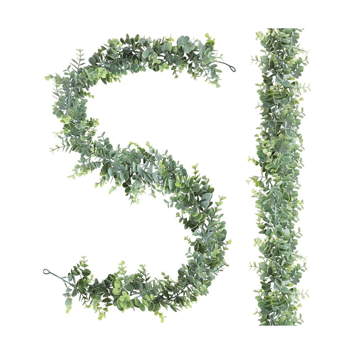2Pack Faux Eucalyptus Garland, 11.8FT Fake Eucalyptus Vines for Decorations