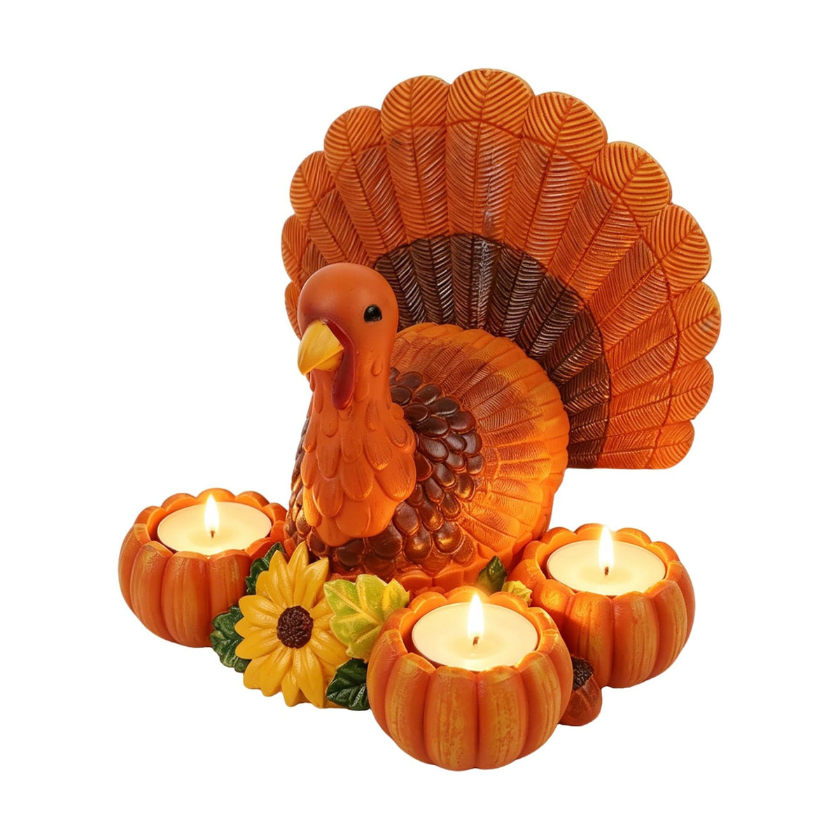 Thanksgiving Turkey Candle Holders, Turkey tealight Ornaments, Autumn Pumpkin Candle Holders, Indoor Thanksgiving Table Decorations, Resin Turkey Candle Holders