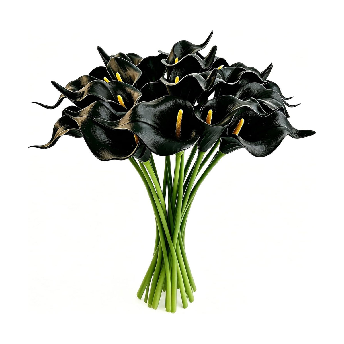 YOOHUA 13PCS Artificial Calla Lily Black Flowers for Wedding Halloween Bouquet Flower Home Decoration Faux Calla Lilies Flower, Black