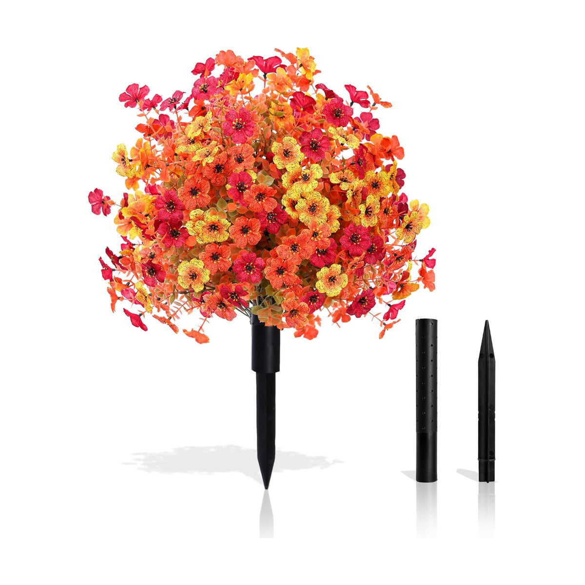 Artificial Fall Topiary Ball Flowers for Outdoors (3 Color Fall Mix)