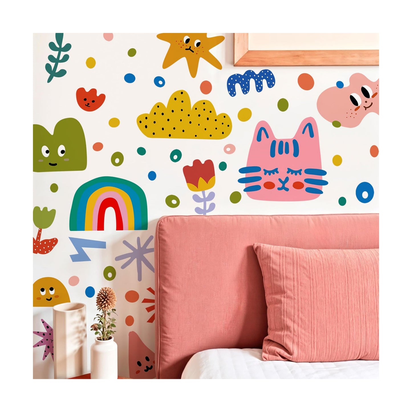 Colorful Abstract Shape Wall Decals / Smile Clouds Rainbow Irregular Wall Decals