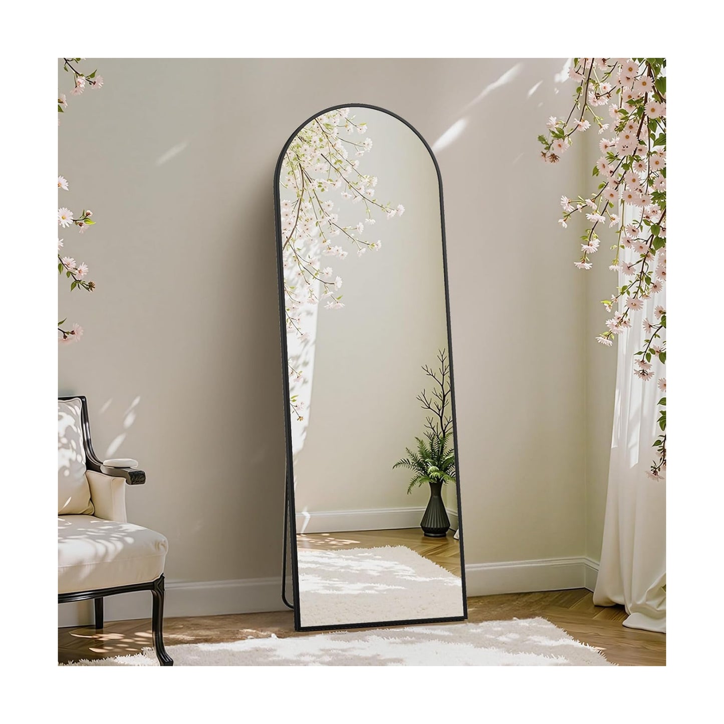 Arched Full Length Floor Mirror, 15.75"x59" Body Wall Mirror Stand